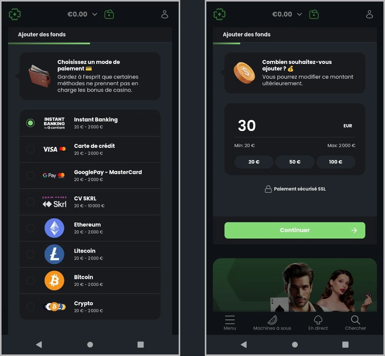 Méthodes de dépôt rapides et sécurisées chez Winningz